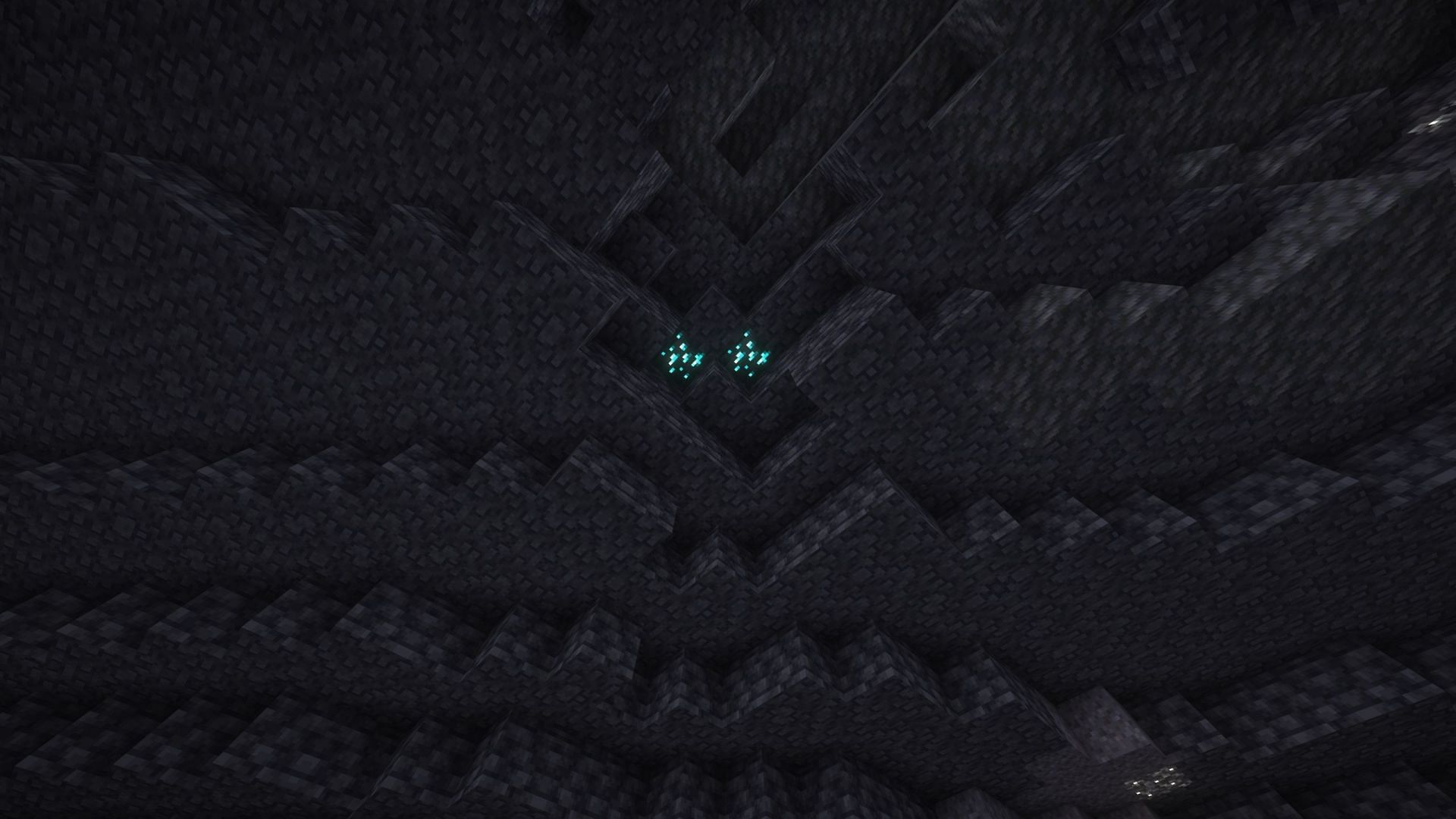 Certain shader settings illuminate ore blocks (Image via Sportskeeda Gaming || Mojang Studios)